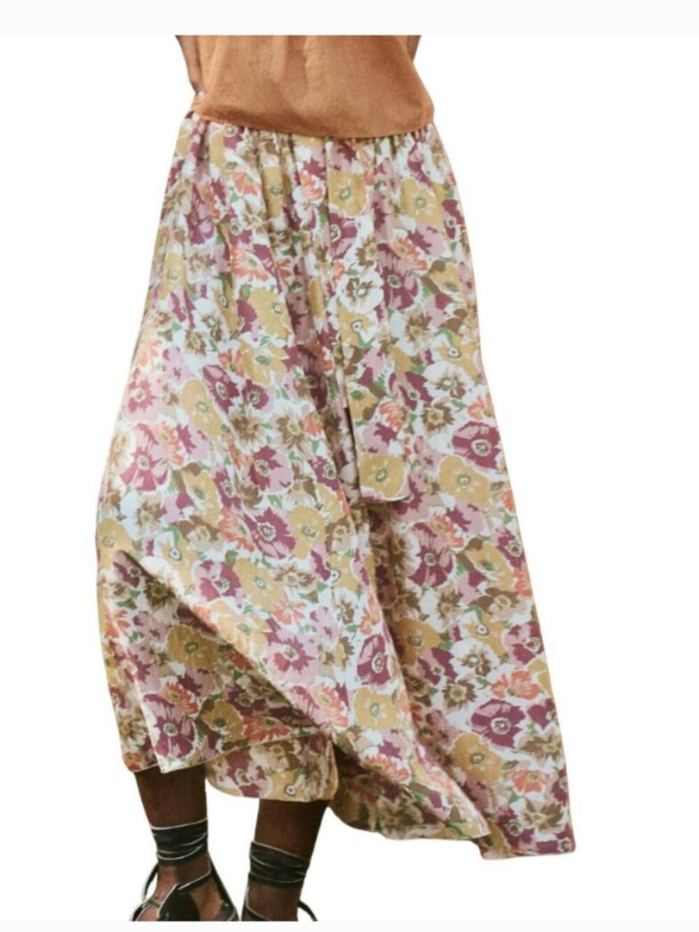 The Great The Papyrus Floral Midi Skirt Sz 2 NEW